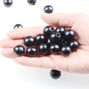 AD Beads Large Hole Wood Spacer Wooden Jewelry Making Bracelet Necklace Chandelier, Large Wooden Rosary Beads Craft Beads (16mm 100pcs, Black)