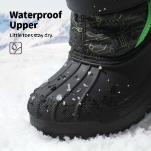 DREAM PAIRS Little Kid Kamick Black N.Green Mid Calf Waterproof Winter Snow Boots Size 2 M US Little Kid