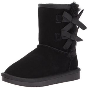 Koolaburra by UGG Girls' Victoria Short Fashion Boot, Black, 02 Youth US Little Kid