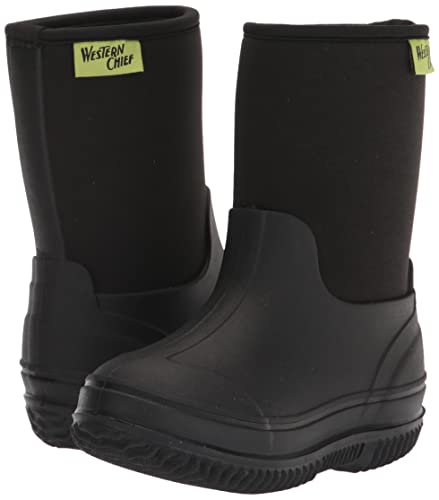 Western Chief Kids Freestyle Neoprene Rain Boot, Black, 2