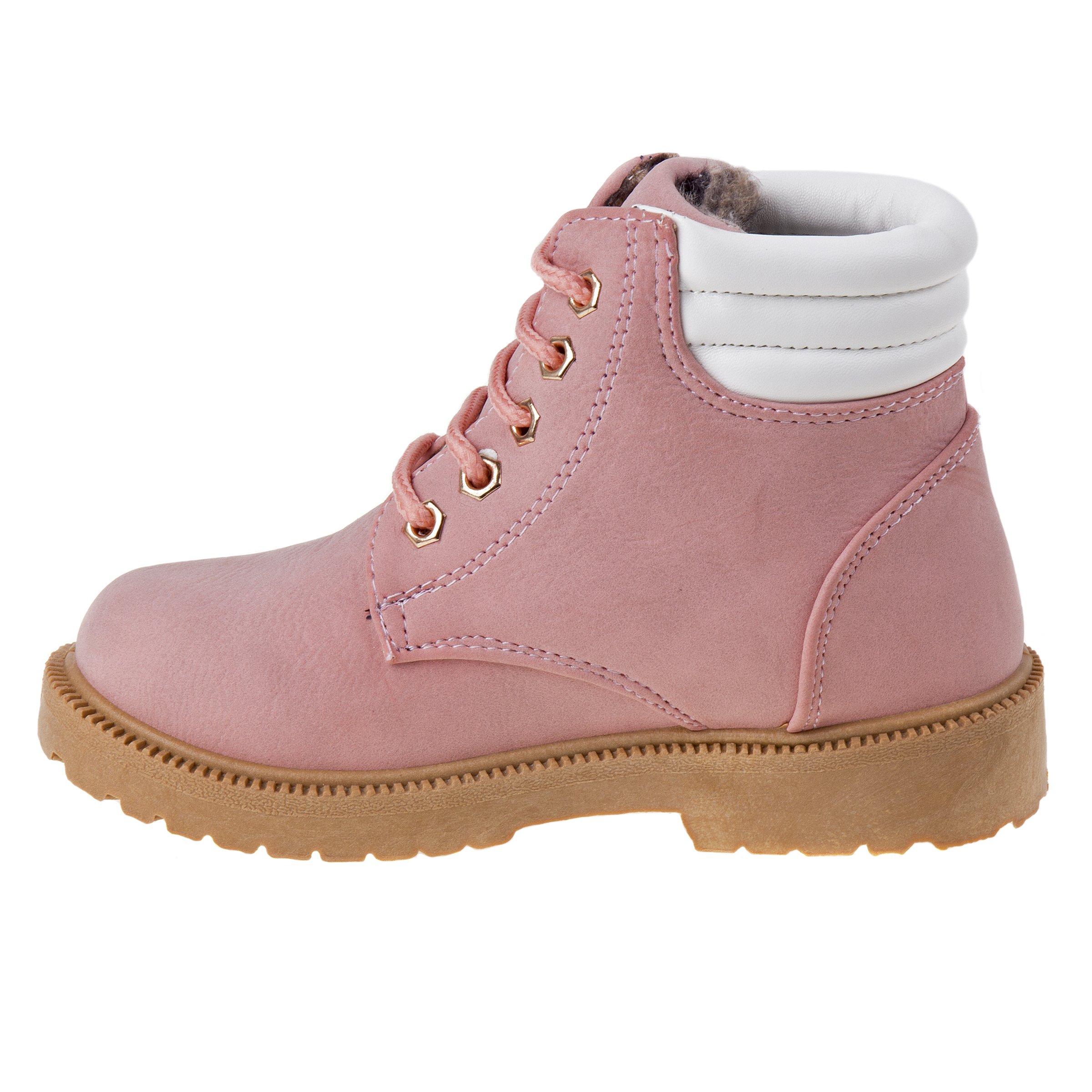 Rugged Bear Kids Hiking Outdoor Waterproof Lace-up Comfort Urban Styled Boots - Pink (size 2 Big Kid)