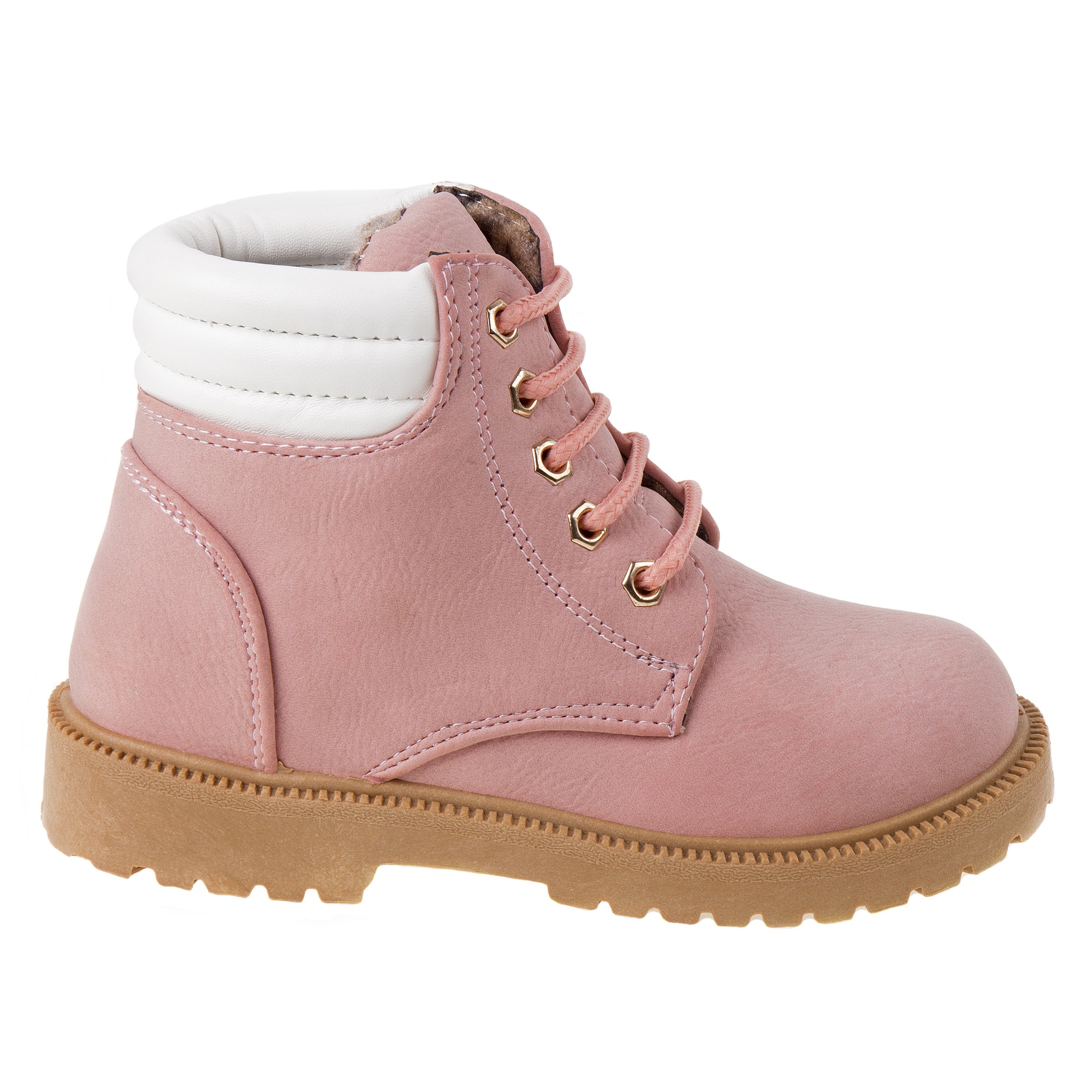 Rugged Bear Kids Hiking Outdoor Waterproof Lace-up Comfort Urban Styled Boots - Pink (size 2 Big Kid)