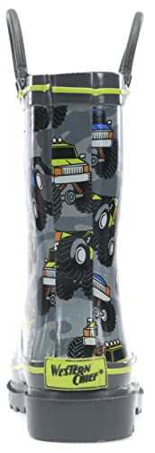 Western Chief boys Waterproof Printed Rain Boot, Monster Crusher,2-3 Little Kid