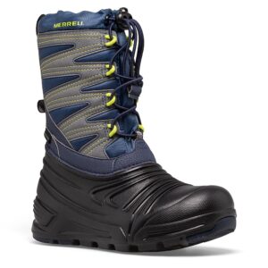 Merrell Snow Quest Lite 3.0 Waterproof Boot, Navy/Black, 2 US Unisex Big Kid