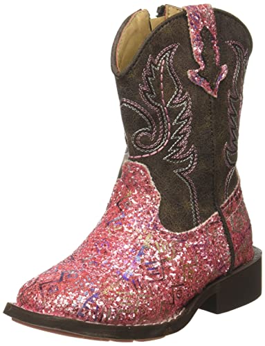 Roper Little Kids Glitter Aztec Boot, Pink, 2