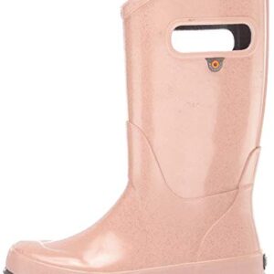 Bogs Rainboot Print Waterproof Rain Boot, Glitter-Rose Gold, 2 US Unisex Little Kid