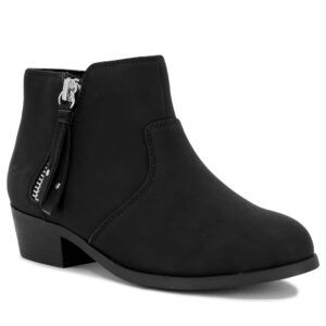 london fog girls black alley ankle boot fashion ankle boots for girls with functioning zipper black 2