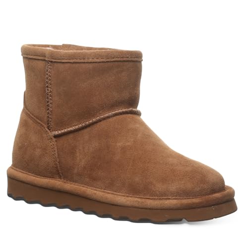 BEARPAW Alyssa Youth Hickory Size 2 | Youth 's Ankle Boot | Youth 's Slip On Boot | Comfortable Winter Boot