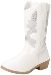 kensie girl boots - girls' western cowboy boots (toddler/girl), size 2 little kid, white