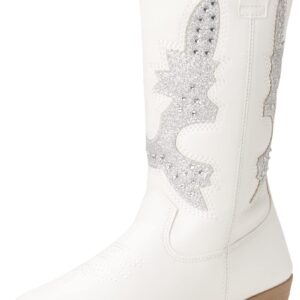 KENSIE GIRL Boots - Girls' Western Cowboy Boots (Toddler/Girl), Size 2 Little Kid, White