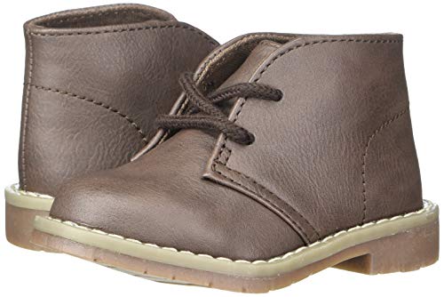 The Children's Place Boy's Lace Up Boots Fashion, Brown, 2 Big Kid