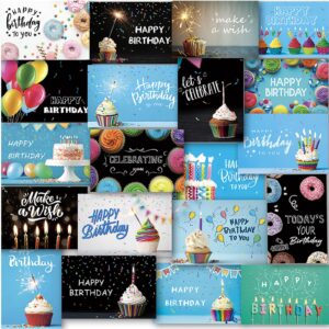 120 Happy Birthday Cards with Envelopes, Birthday Cards Bulk with Short Generic Message Inside, 20 Unique Designs, 4x6 inches, Birthday Cards Assortment for Business and Personal