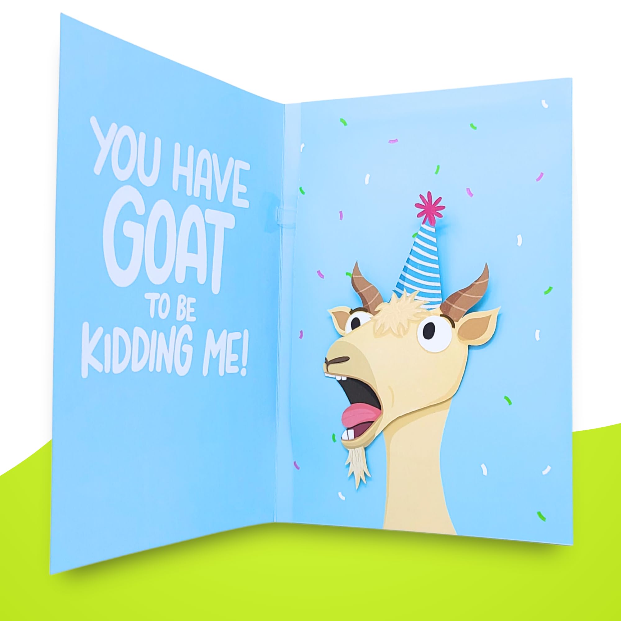 Good Egg Greetings Screaming Goat Birthday Card | Funny Birthday Card for Men Women Kids | Screaming Goat Meme Sound and Shaking Head Motion Bday Greeting Cards 5.25 x 8.18 Inch