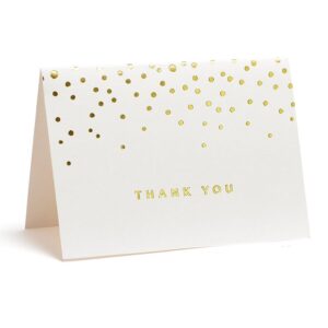 Gartner Studios Gold Foil Dots Thank You Cards, Ivory, 3.5” x 5”, Set of 50 (13745)