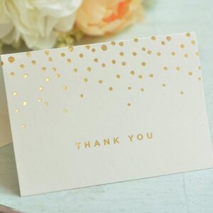 Gartner Studios Gold Foil Dots Thank You Cards, Ivory, 3.5” x 5”, Set of 50 (13745)