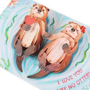 Liif Otter Half 3D Pop Up Anniversary Card For Wife, Husband, Couple, Funny Birthday Card - For Girlfriend, Boyfriend | With Message Note & Envelop | Size 7 x 5 Inch