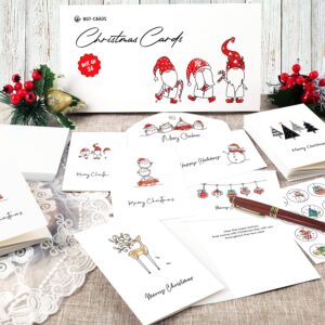 Christmas Cards - Pack of 24, 6 Assorted Designs Merry Christmas Cards with Envelopes - Bulk Greeting and New Years Cards - Perfect to Send Warm Holiday Wishes to Friends and Family - 4" x 6"