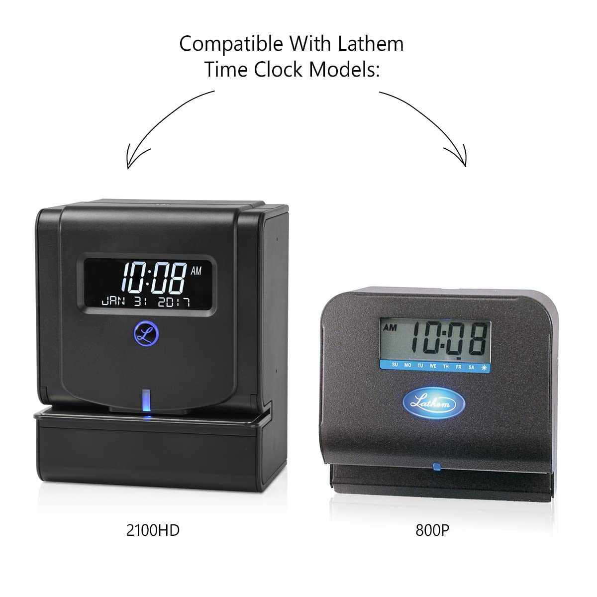 Lathem Weekly Thermal Print Time Cards, Single Sided 2100HD and 800P Time Clocks, 9", 100 Pack (E8-100)