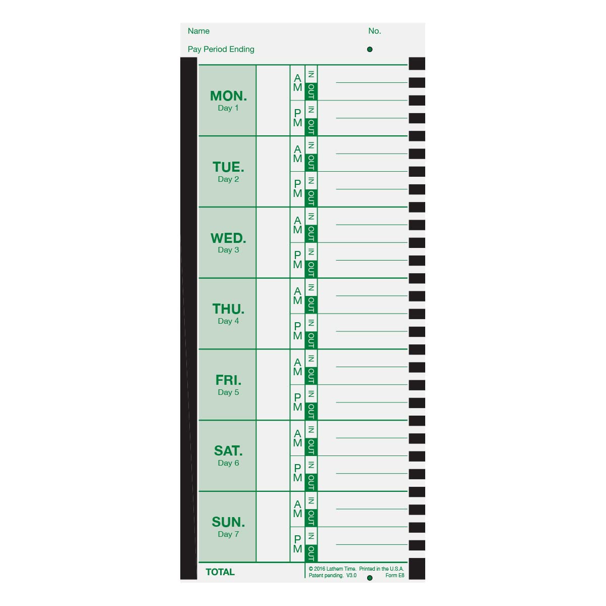 Lathem Weekly Thermal Print Time Cards, Single Sided 2100HD and 800P Time Clocks, 9", 100 Pack (E8-100)