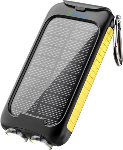 YELOMIN Solar Charger, Solar Power Bank, Portable Charger for Outdoor Camping Travel