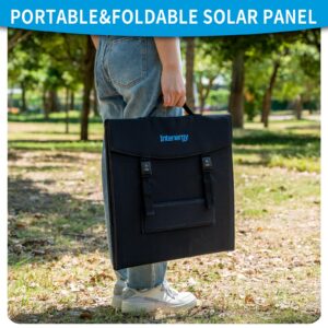 Intenergy 100W 12V Foldable Solar Panel – Monocrystalline Portable Charger for Camping, Laptop & Smartphone with 5V USB & 18V DC Output