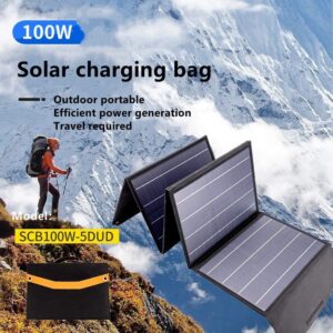 DHAEY 60W/80W/100W Portable Solar Panel(Dual 5v USB with 18v DC Output) Monocrystalline Solar Charger Foldable Solar Panel Bag for Laptop, Portable Generator, 12v Car, Boat, RV Battery etc. (Size : 6