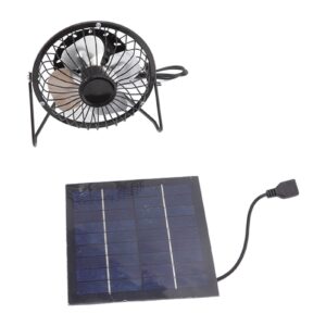 DC5V 2.5w Solar Panel Fans Kit, Portable Solar Panel Powered Cooling Fan Solar Fan for Outdoor Greenhouse Travelling RV