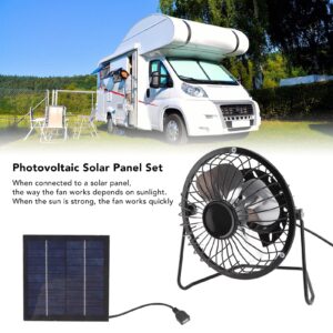 DC5V 2.5w Solar Panel Fans Kit, Portable Solar Panel Powered Cooling Fan Solar Fan for Outdoor Greenhouse Travelling RV