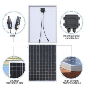 100W Portable Solar Panels, up to 21% High Efficiency Module Monocrystalline Solar Panel, Solar Panel Kit for Power Station Outdoor Emergencies RV Trailer Camper Rooftop Off Grid System