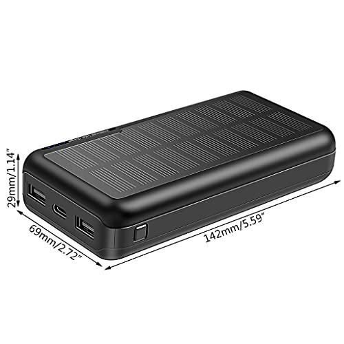 Lerpwige 30000mAh Solar for Smart Mobile Phone USB Solar Charger Portable External Battery Pack Back Up Power Supplies for Computer