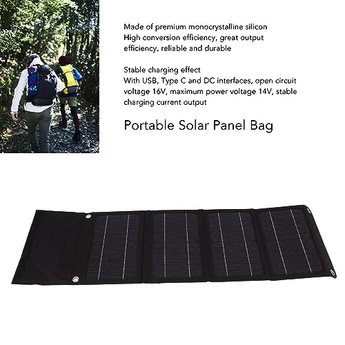 Portable Solar Panel Bag Mobile Bag Folding Bag Backpacking Photovoltaic Accessories with Bag 20W Generation for for Holder for Holder for Organizer Silicon Monocrystalline Solar