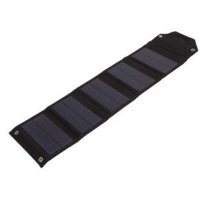 10W USB Solar Panel Charger, Waterproof IP67, Polycrystalline Silicon, Foldable with 24% Conversion Efficiency, Portable for Outdoor Energy Emergencies (Black)