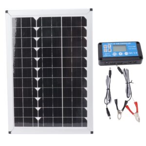 cryfokt 100w solar panel kit, monocrystalline solar module with waterproof 20a 12v 24v controller, lightweight and portable solar charger for car camping