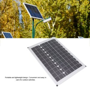 Cryfokt 100W Solar Panel Kit, Monocrystalline Solar Module with Waterproof 20A 12V 24V Controller, Lightweight and Portable Solar Charger for Car Camping