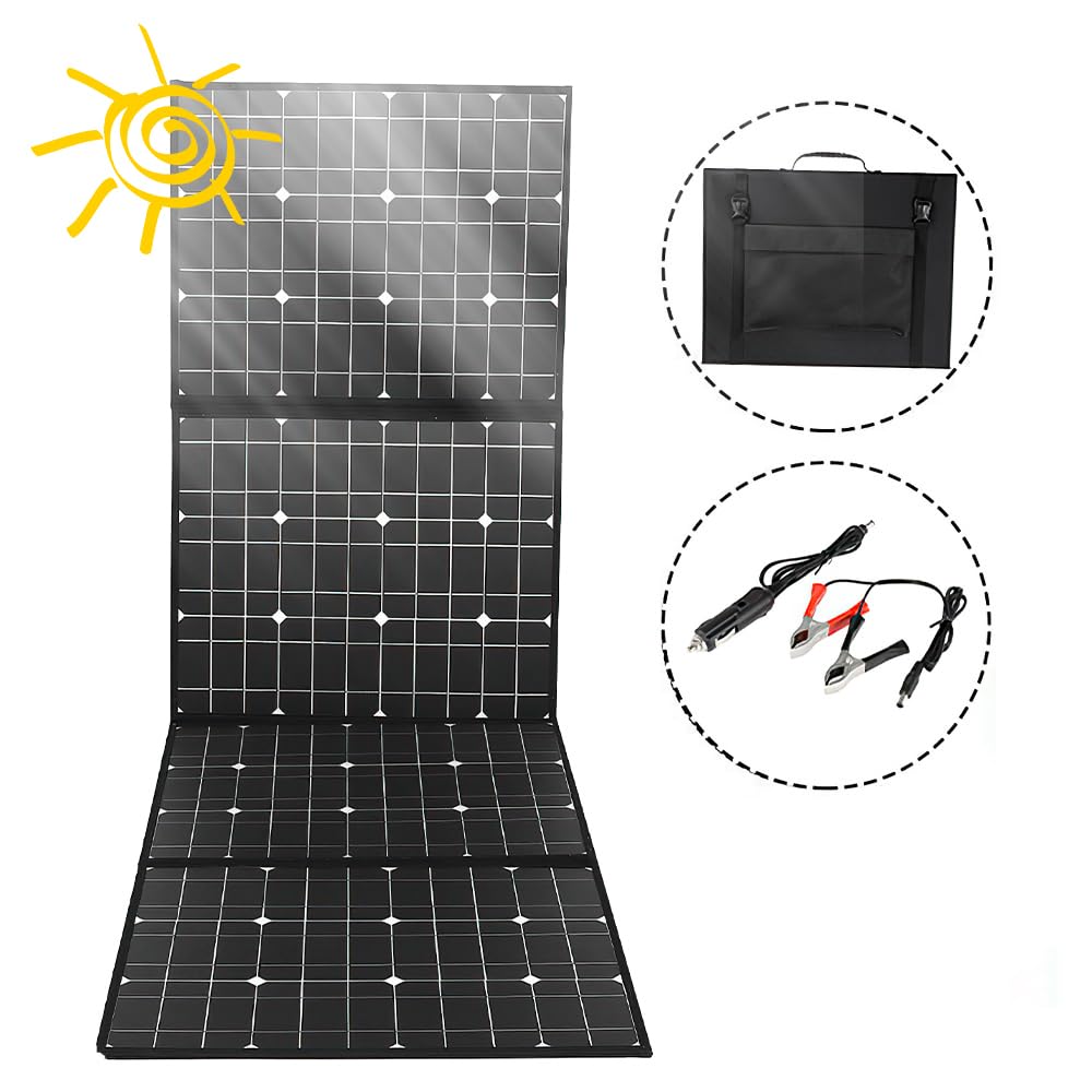 150W Foldable Solar Panel, Portable Solar Panel, Foldable Solar Suitcase Monocrystalline Solar Panels, Foldable Solar Charger IP65 Waterproof