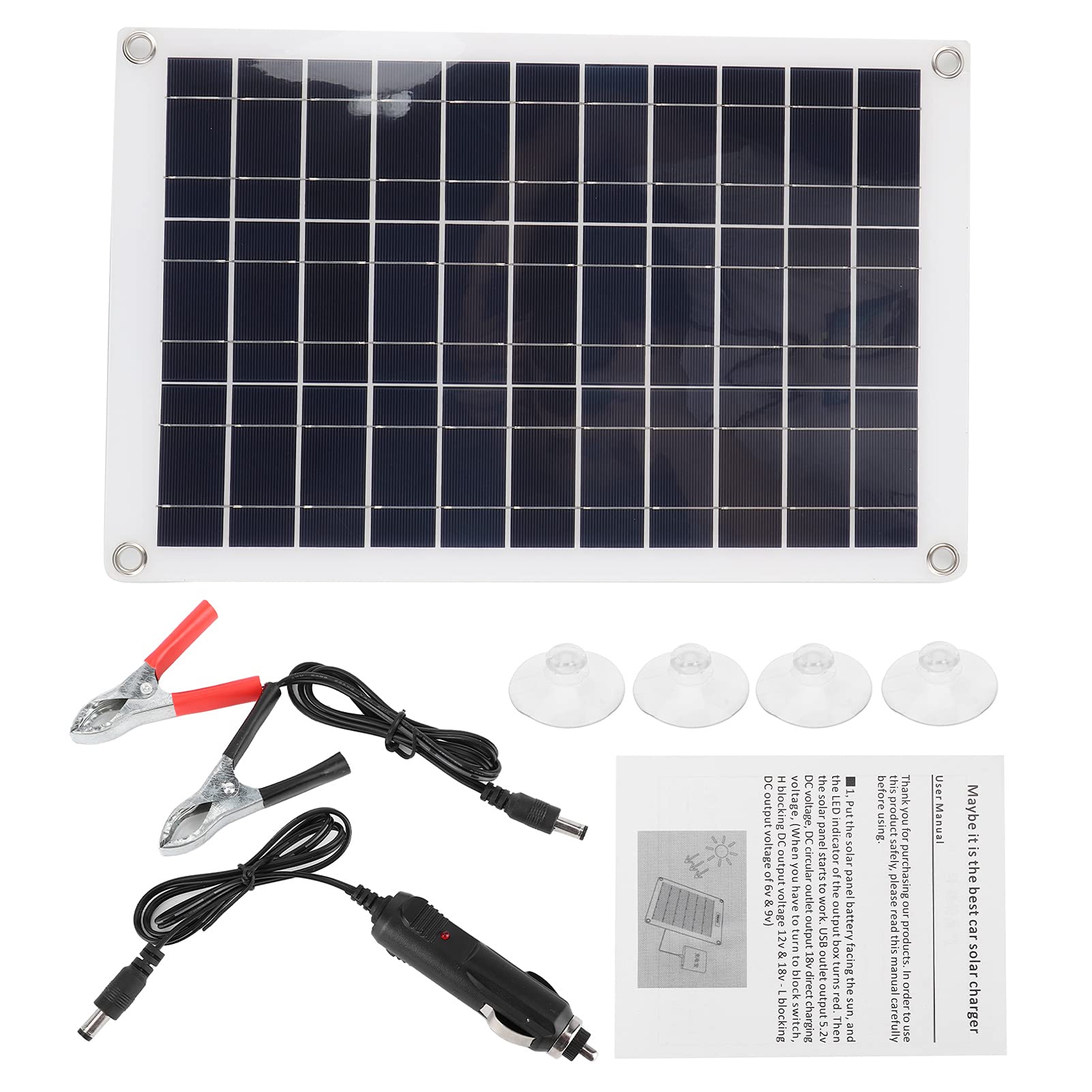 Solar Panel, Portable Solar Cell Panel 100W Monocrystalline 12/24V USB Output for Car Trailers Yacht, High Conversion Rate of 23%-24%