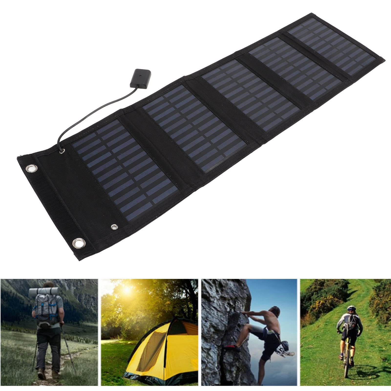 25W Portable Solar Panel Folding Bag for Laptops Car Batteries Carts Coaches Ships