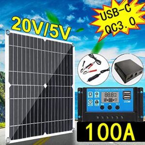 200W 12V Portable Solar Panel, 200W Solar Panel Kit Monocrystalline Silicon Energy Conservation for Camping for Outdoor Cycling(#4)