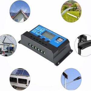 CAJUCA 20W Semi-Flexible Solar Panel, Car Battery Charger Portable Solar Panel DC Solar Charger with 10A Solar Controller for Car Motorcycle Boat