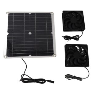 solar panel powered dual fan, portable solar panel 2 exhaust fan efficient energy conversion 12v 10w for greenhouse shed