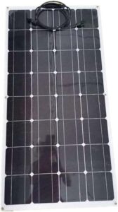 cajuca flexible solar panel, 100 watt 18 volt monocrystalline bendable solar charger, portable solar board for rv tent roof