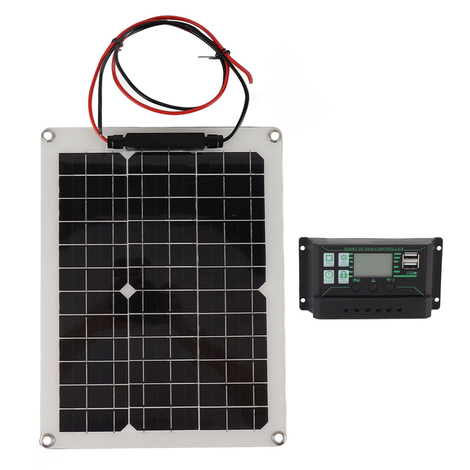 Portable Solar Panel, 300w High Efficiency Solar Controller Solar Panel Kit for Campervan Boat