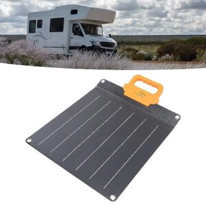 20W 18V Flexible Solar Panel, Waterproof Foldable Portable Monocrystalline Solar Panel Charger with Handle for Marine RV Cabin Van Car (Black)