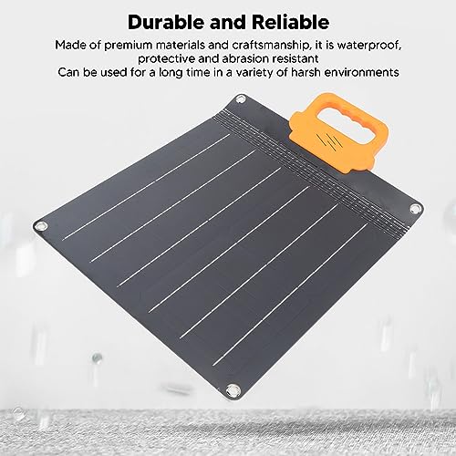 20W 18V Flexible Solar Panel, Waterproof Foldable Portable Monocrystalline Solar Panel Charger with Handle for Marine RV Cabin Van Car (Black)