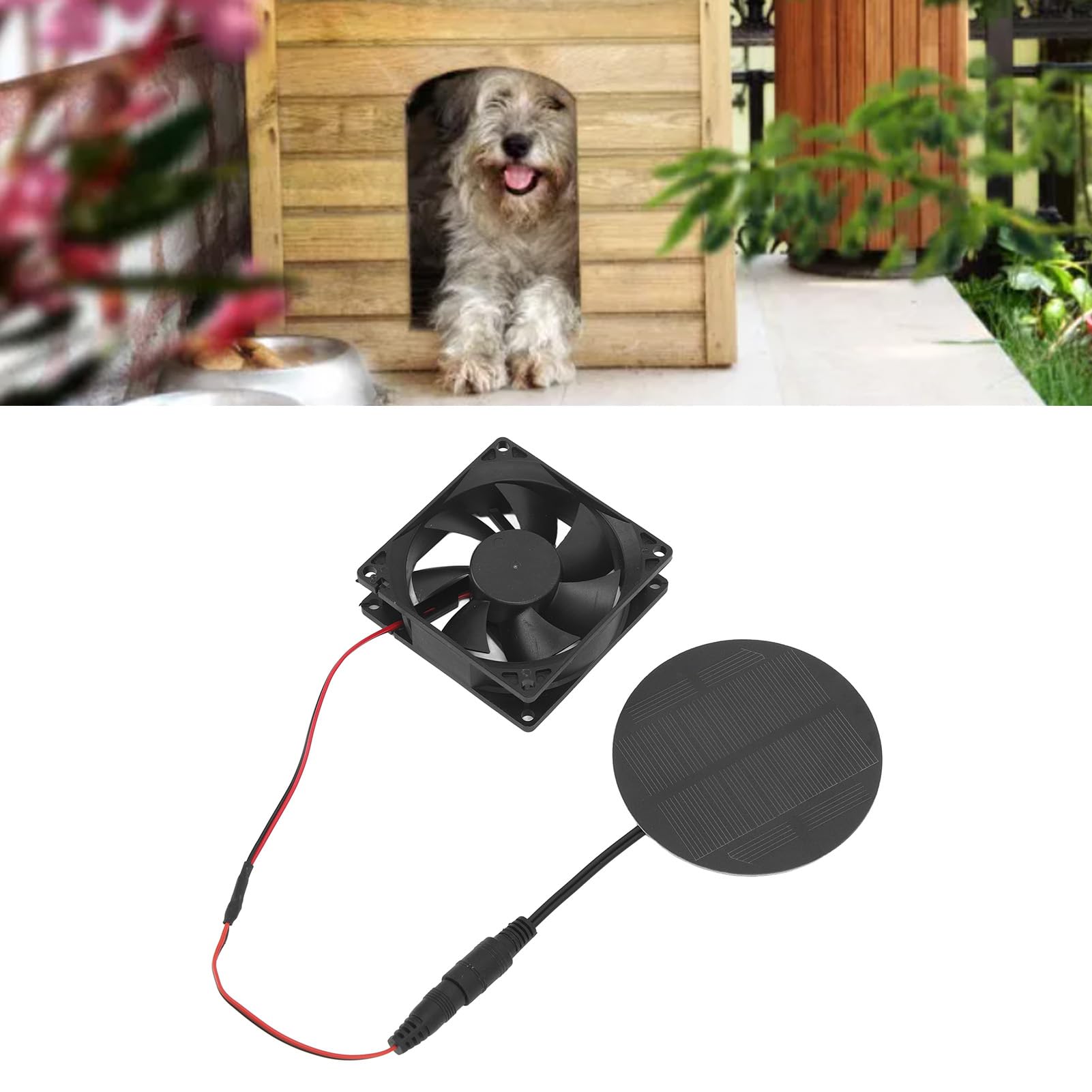 10W Solar Powered Exhaust Fan, 8cm Portable Solar Panel Fan Kit for Shed Garage Attic Barn Workshop Chicken Coop Pets Houses