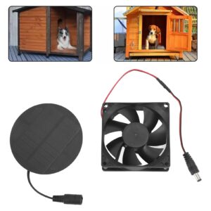 10W Solar Powered Exhaust Fan, 8cm Portable Solar Panel Fan Kit for Shed Garage Attic Barn Workshop Chicken Coop Pets Houses