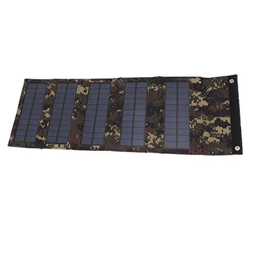 DAUZ Solar Panel Suitcase, Portable Solar Panel Bag Great Output Efficiency Low Light Efficiency Lightweight 50W for Camping (Camouflage)