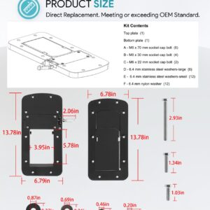 8M0092064 Xi Series Quick Release Mounting Bracket Kit Replacement for MotorGuide Xi3 Xi5 Trolling Motors, Aluminum Black