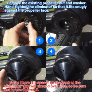 Deecaray Trolling Motor Black Prop Nut, Compatible with MotorGuide X3 X5 XI3 XI5, Motorguide Trolling Motor GFEL-MG-R-DP