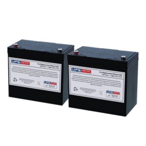 12v 55ah sla replacement battery for motorguide varimax trolling motors - 2 pack